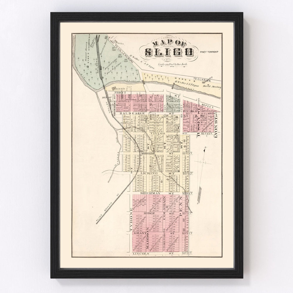 Sligo Vintage Map 1877