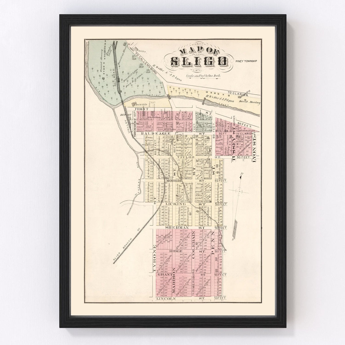 Sligo Vintage Map 1877