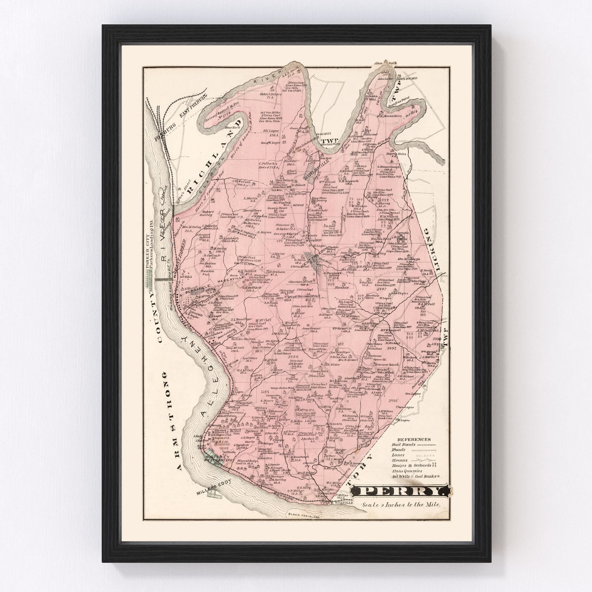 Perry Vintage Map 1877