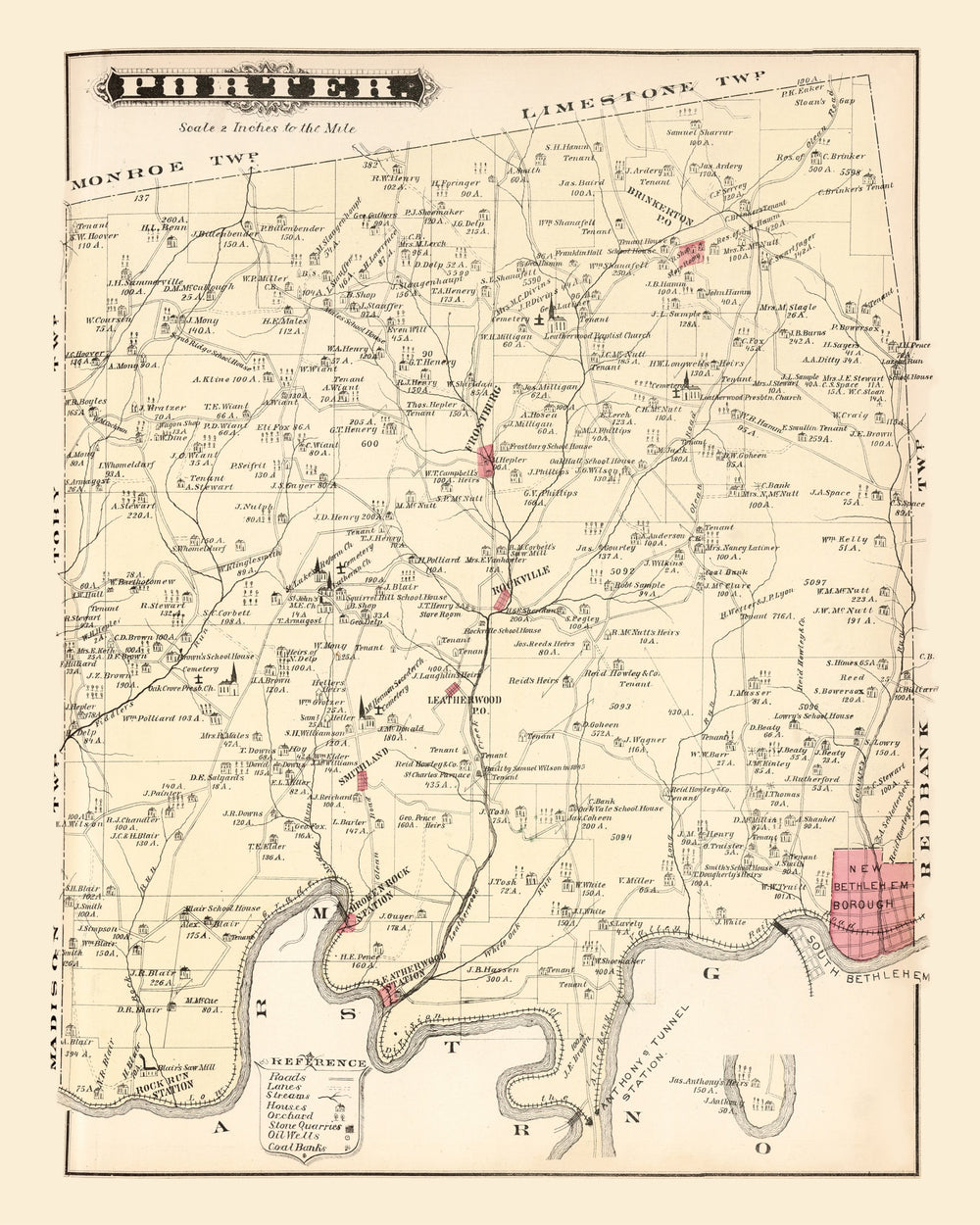 Vintage Map of Porter, Pennsylvania 1877 print style example