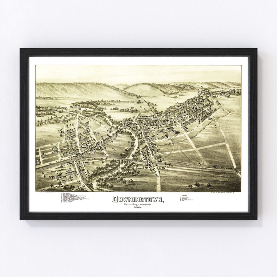 Downington Vintage Map 1893