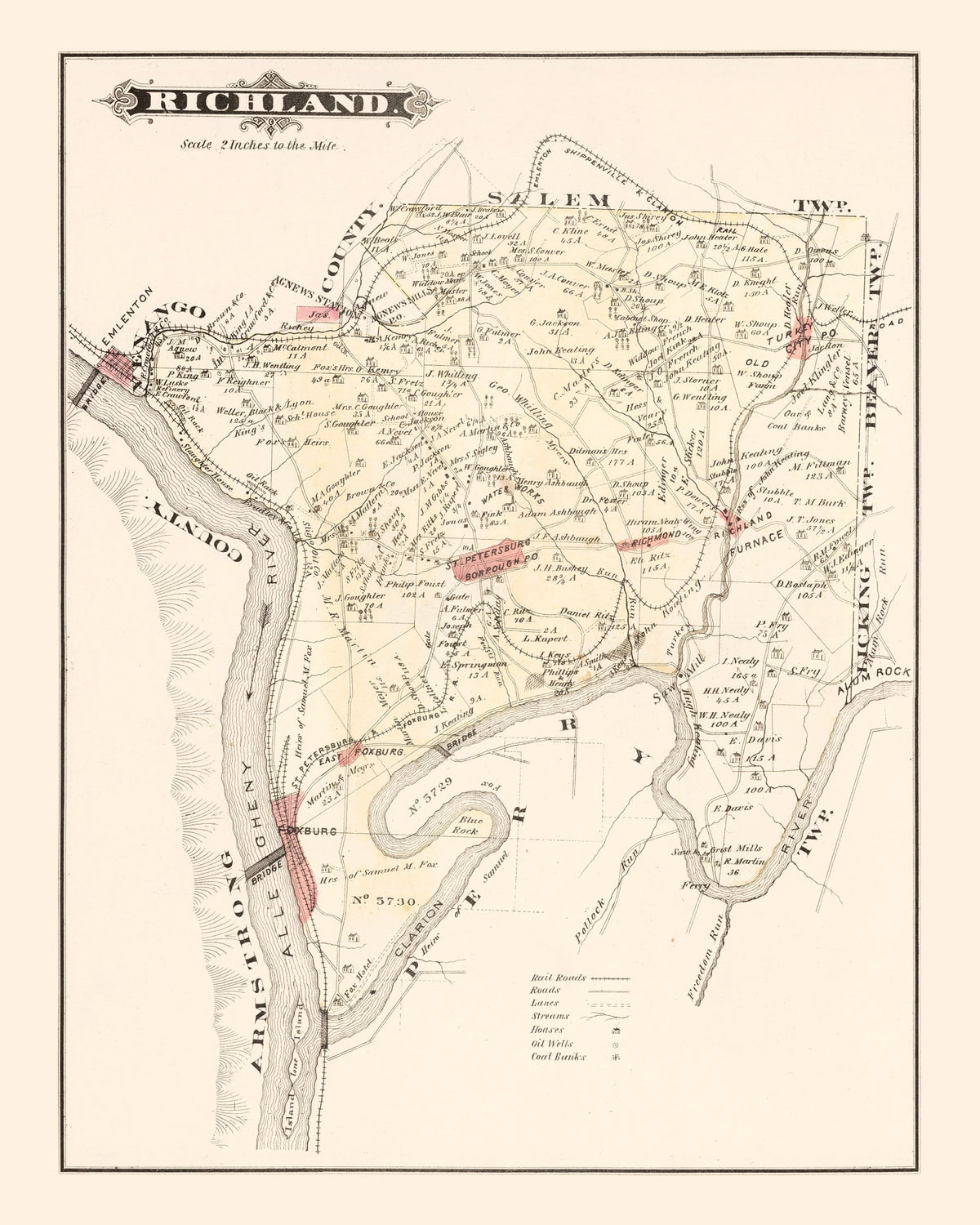 Preview of Vintage Map of Richland, Pennsylvania 1877