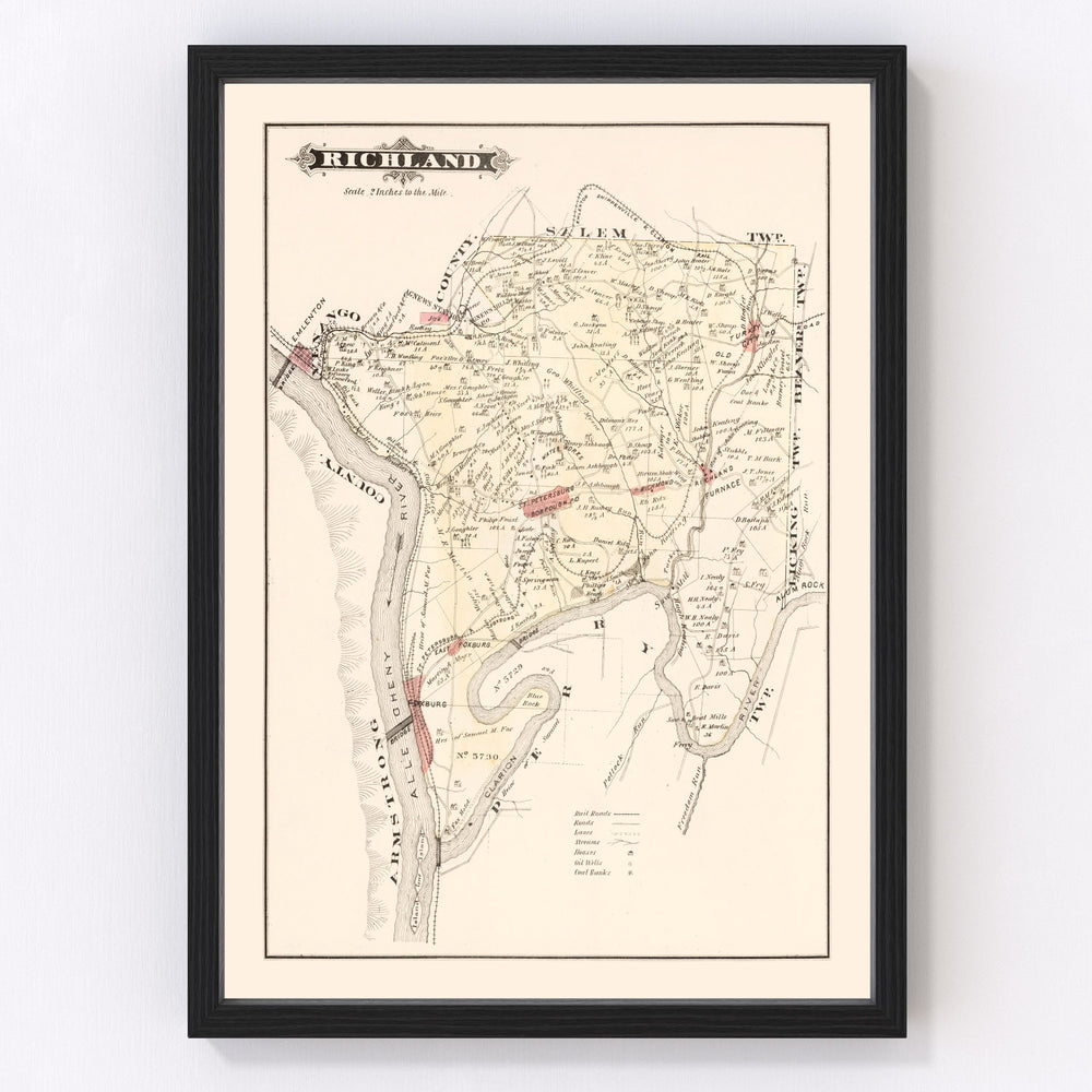 Richland Vintage Map 1877