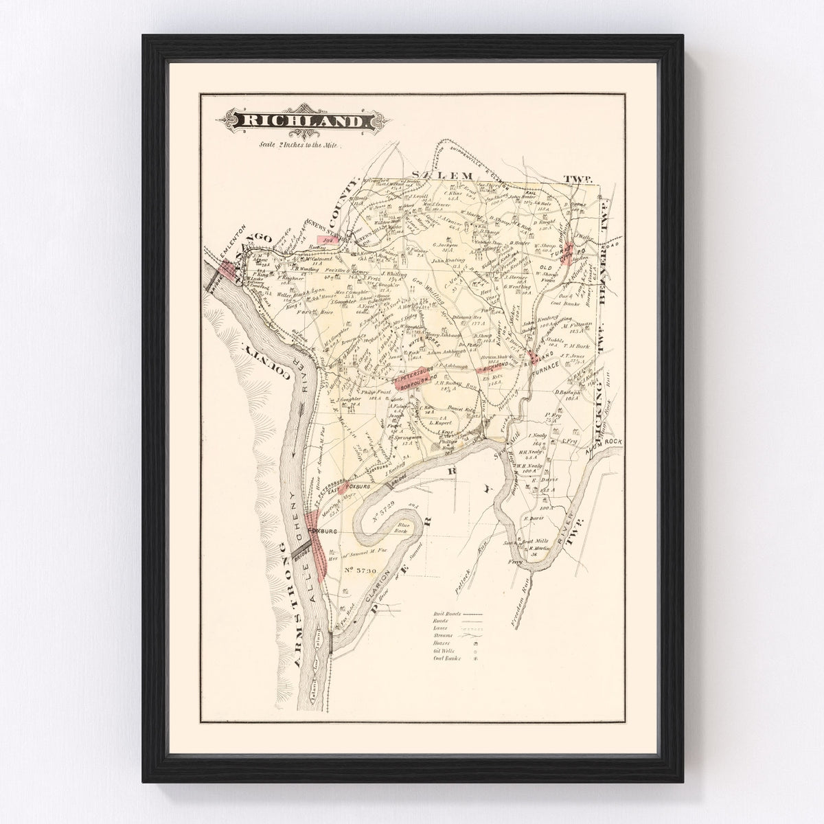 Richland Vintage Map 1877