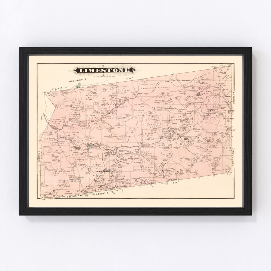 Limestone Vintage Map 1877