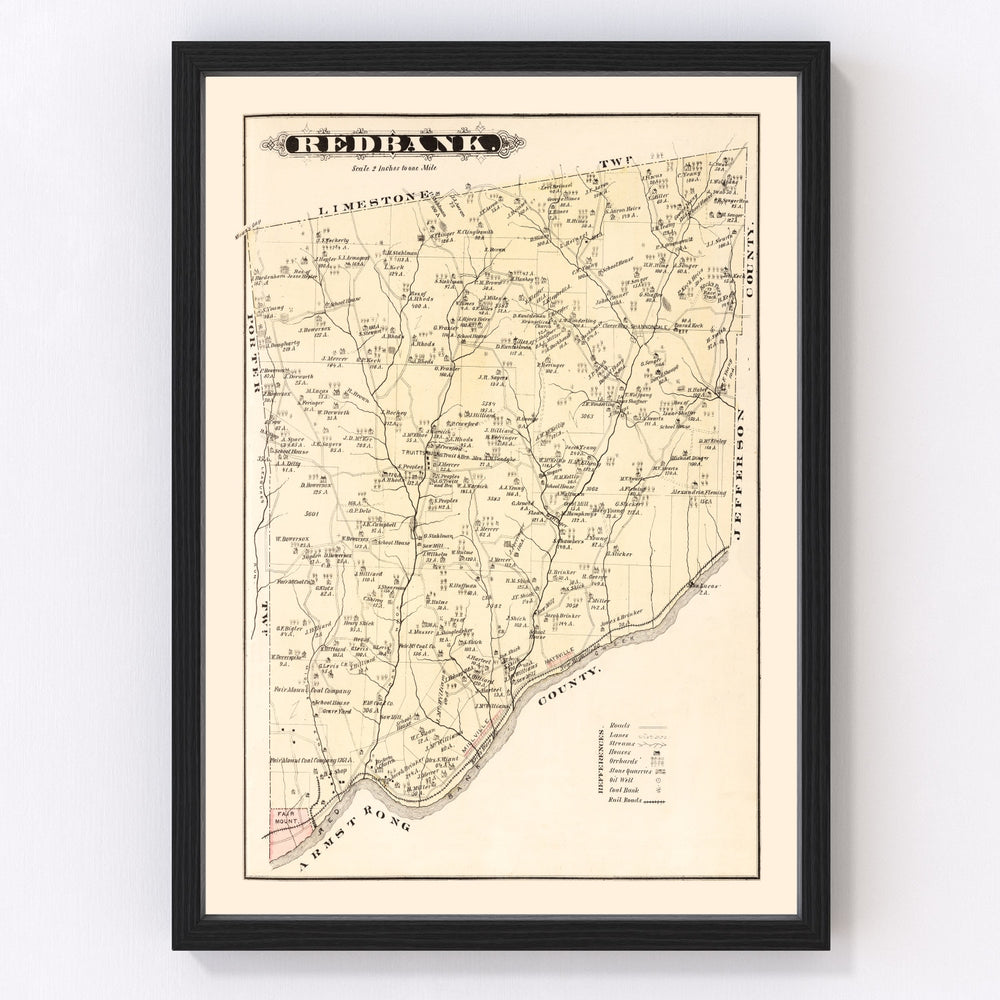 Redbank Vintage Map 1877
