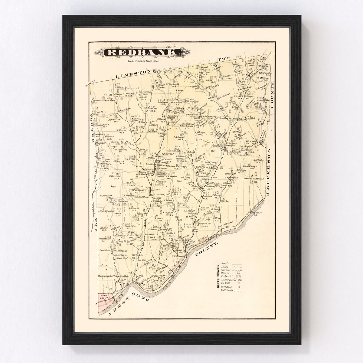 Redbank Vintage Map 1877