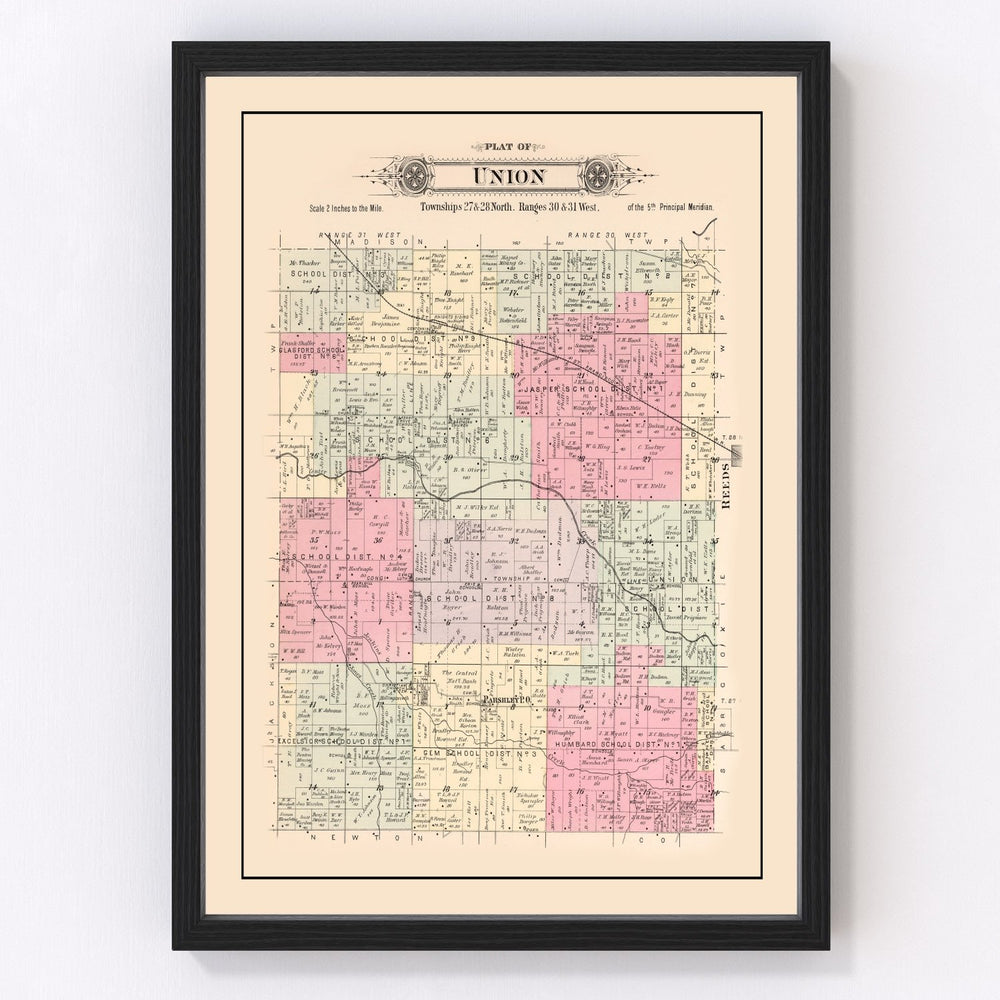 Union Township Vintage Map 1895