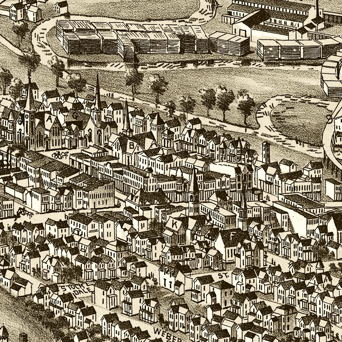 Restored historic details from the 1895 city map of Du Bois, Pennsylvania