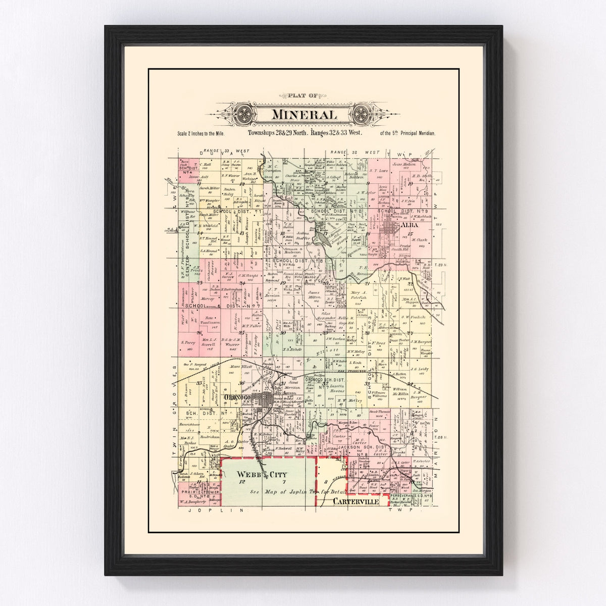 Mineral Township Vintage Map 1895