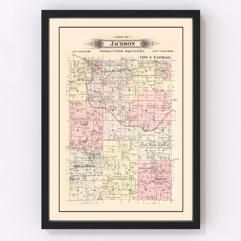 Jackson Township Vintage Map 1895