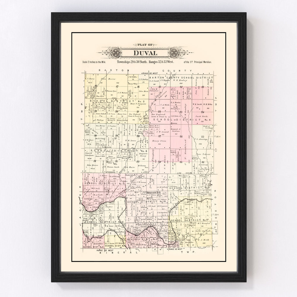 Duval Township Vintage Map 1895