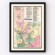 Pownal Township Vintage Map 1869