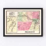Arlington Township Vintage Map 1869