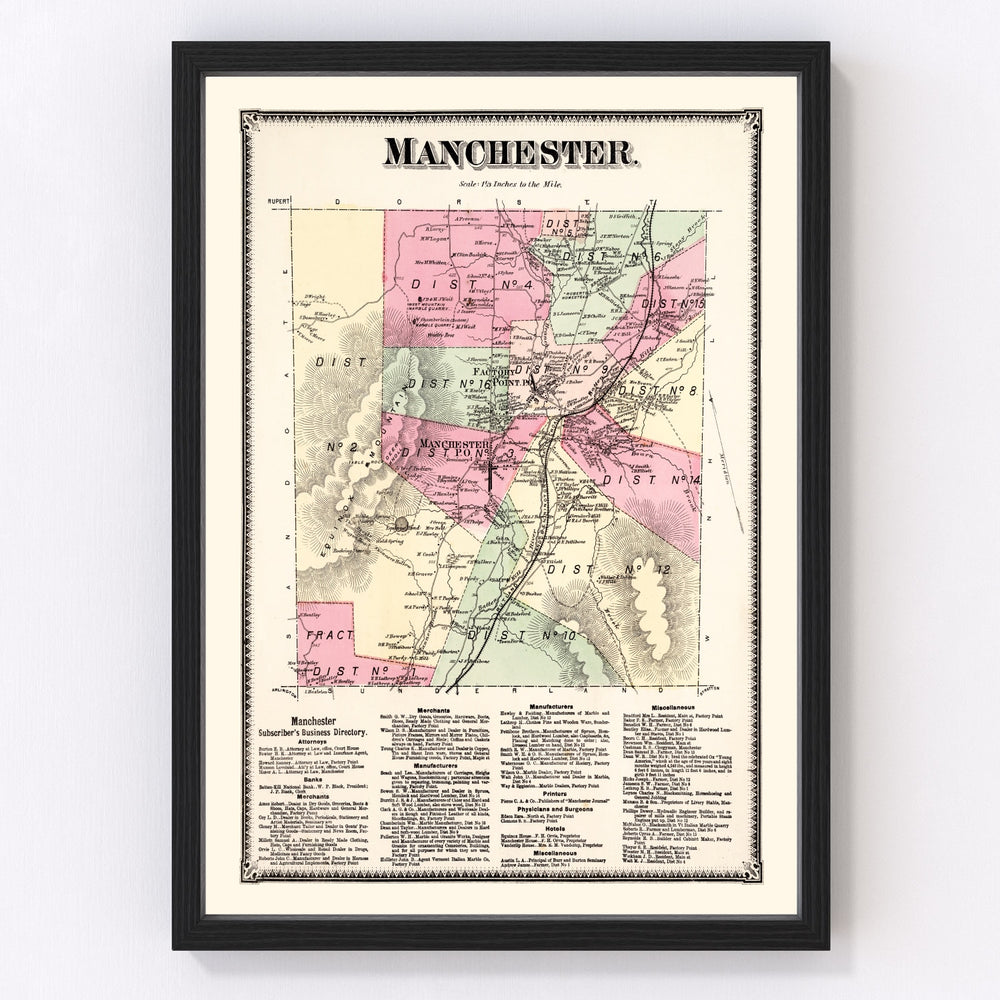 Manchester Township Vintage Map 1869