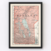 Manitoba Canada Vintage Map 1925