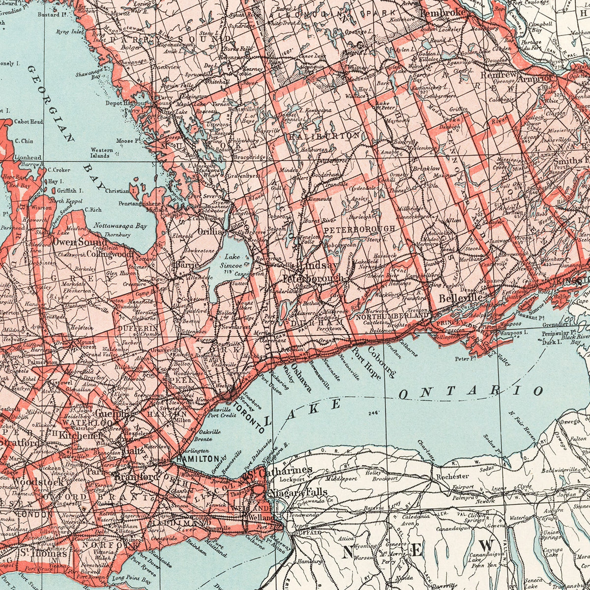 Restored historic details from the 1925 region map of County