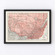 Quebec Canada Vintage Map 1925