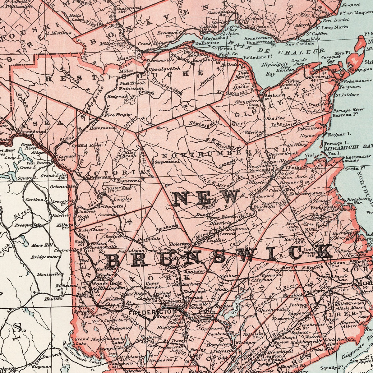 Restored historic details from the 1925 region map of County