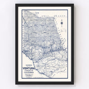 Ventura County Vintage Map 1913