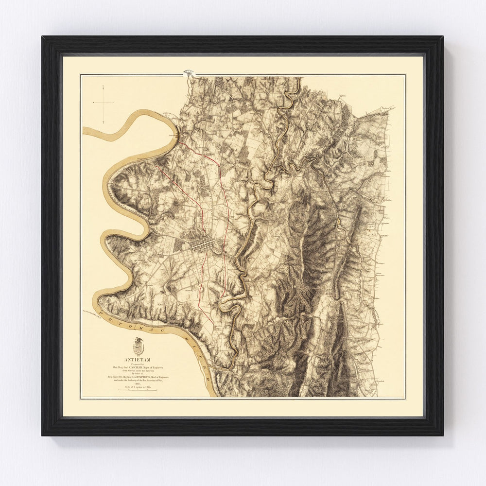 Battle Vintage Map 1869