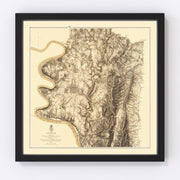 Battle Vintage Map 1869