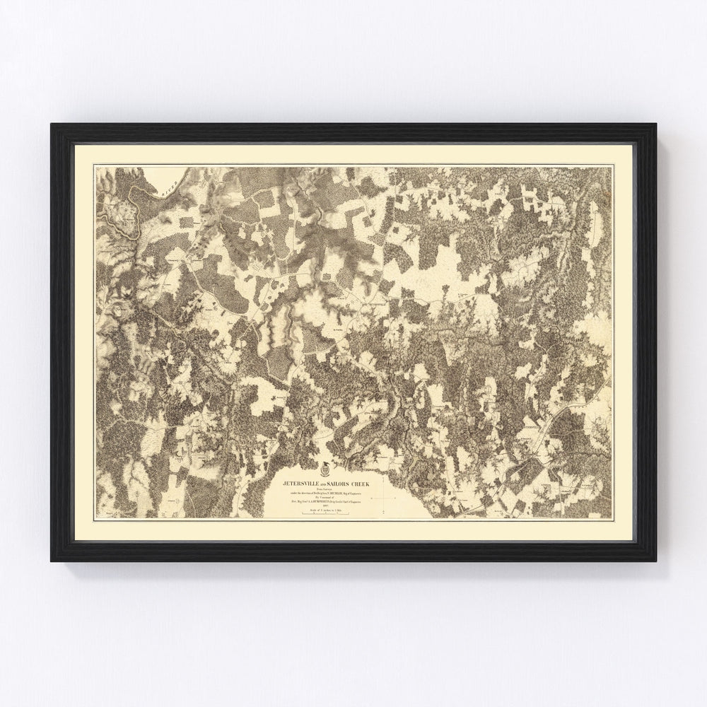 Virginia Vintage Map 1869