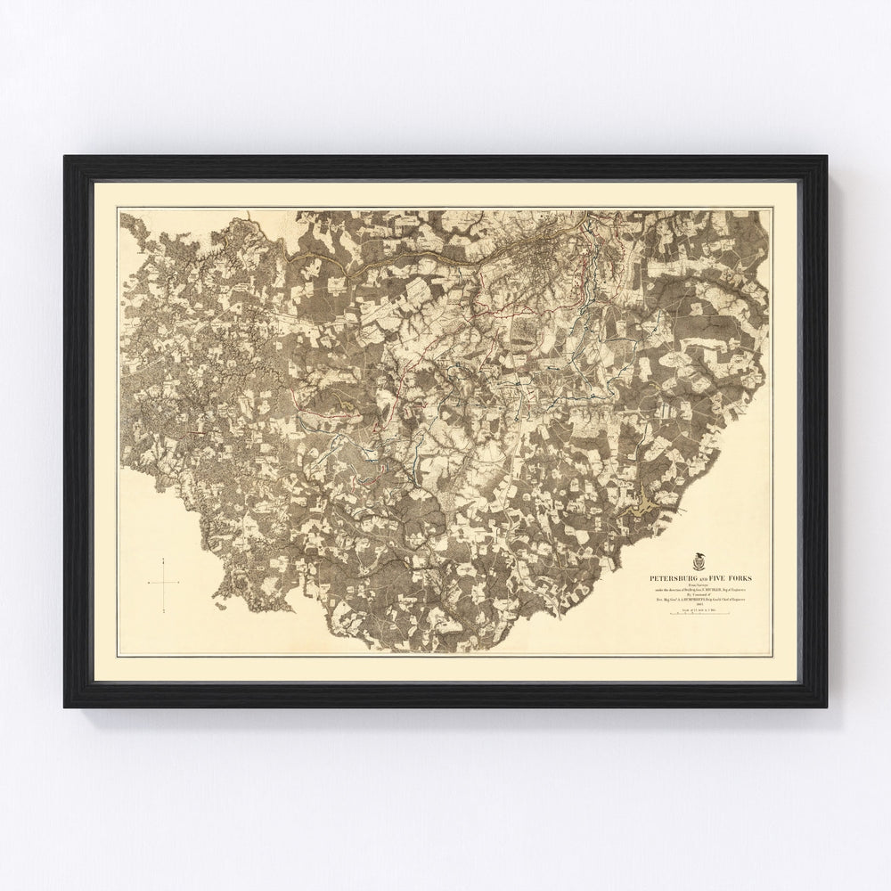 Virginia Vintage Map 1869