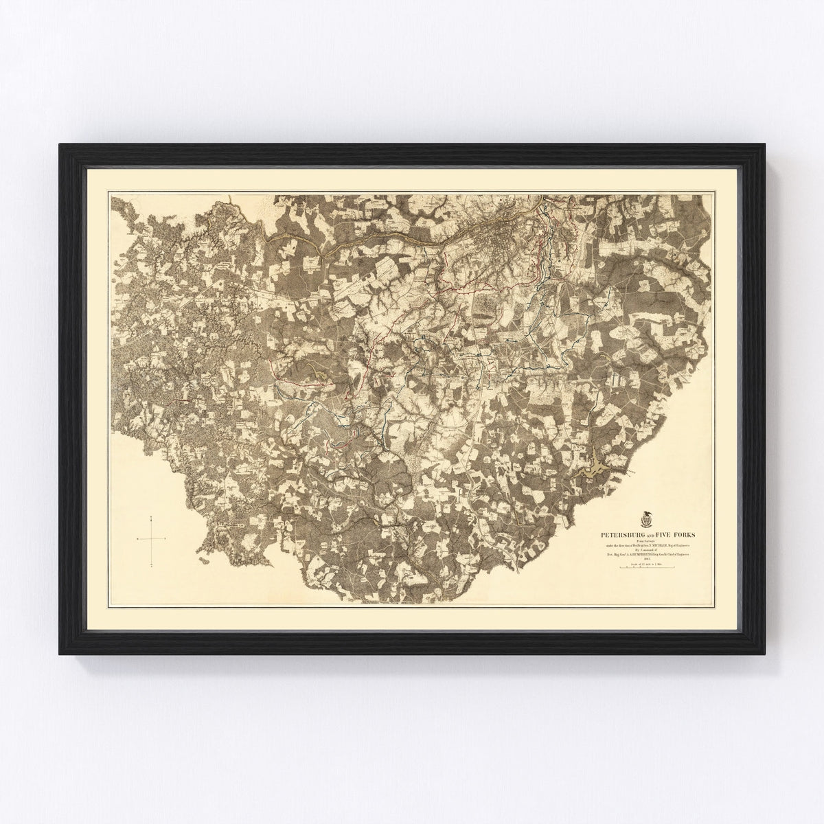 Virginia Vintage Map 1869