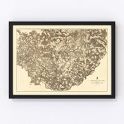 Virginia Vintage Map 1869