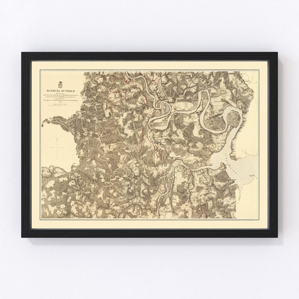 Virginia Vintage Map 1869