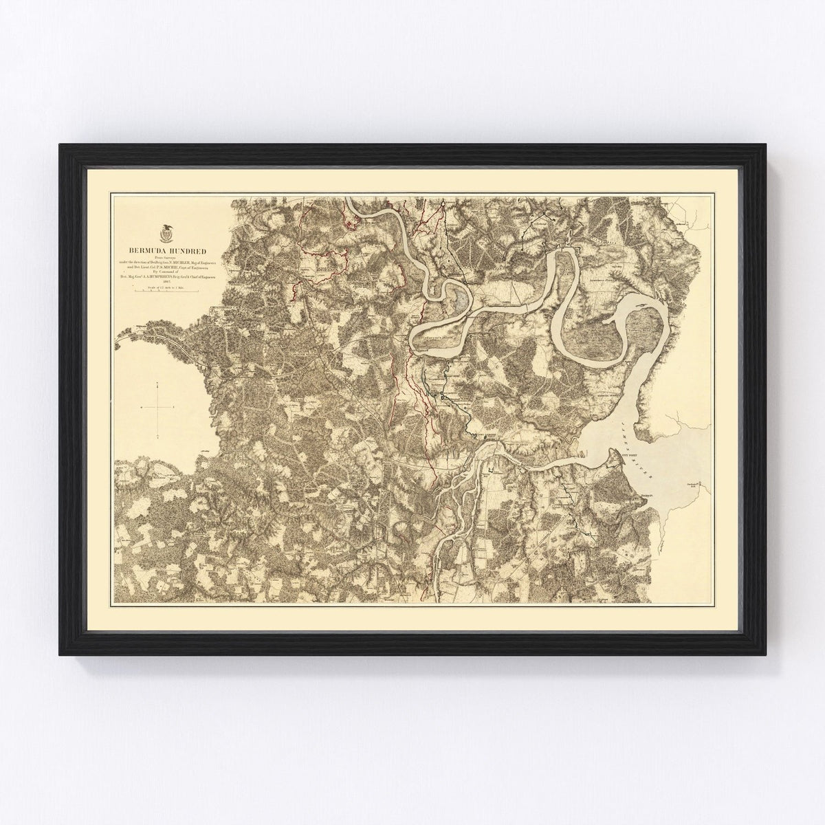 Virginia Vintage Map 1869