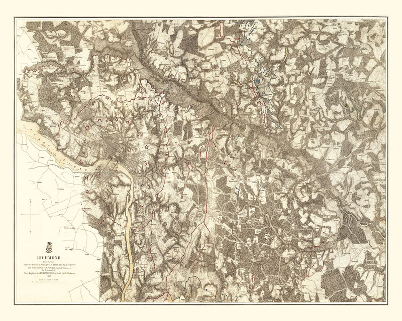 Size comparison using Vintage Map of the Battle of Richmond, 1869