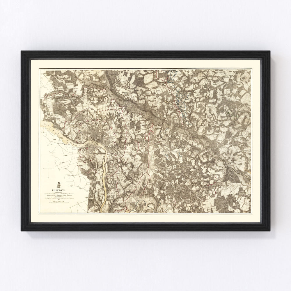 Virginia Vintage Map 1869