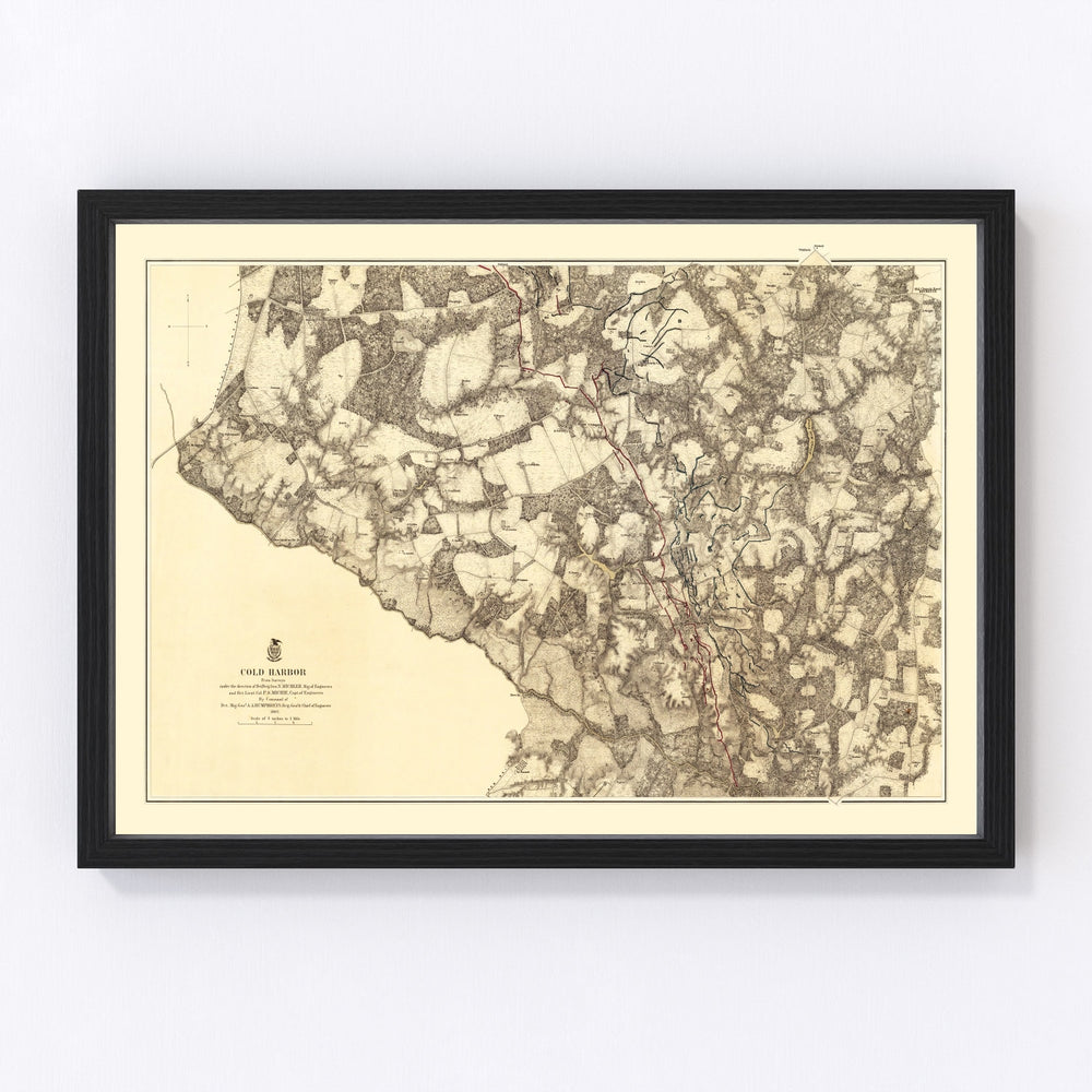 Virginia Vintage Map 1869