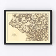 Virginia Vintage Map 1869