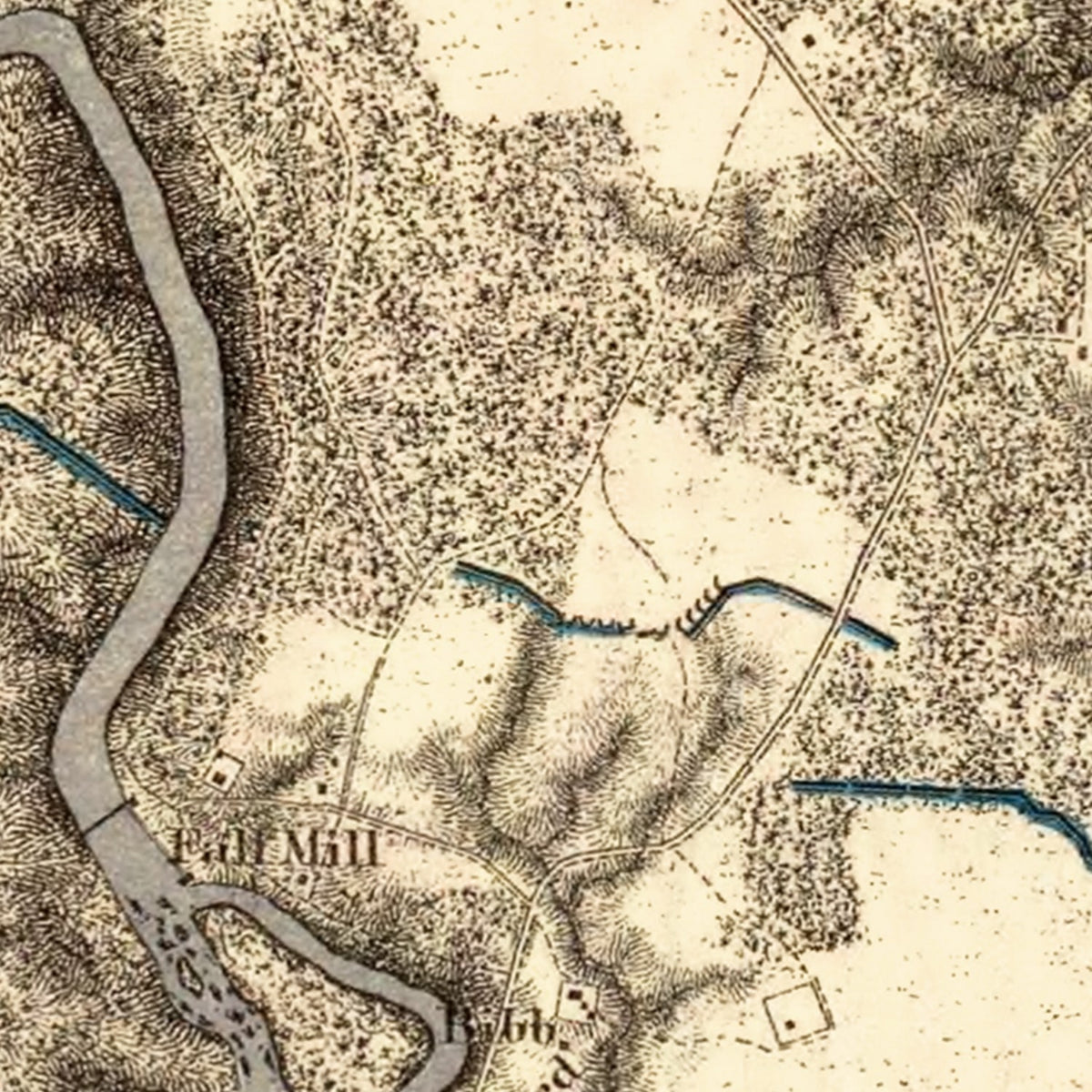 Restored historic details from the 1869 battlefield map of County, Virginia