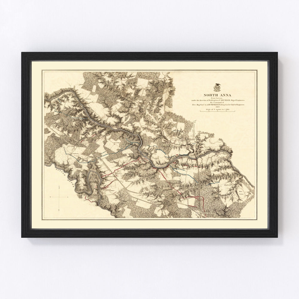 Virginia Vintage Map 1869