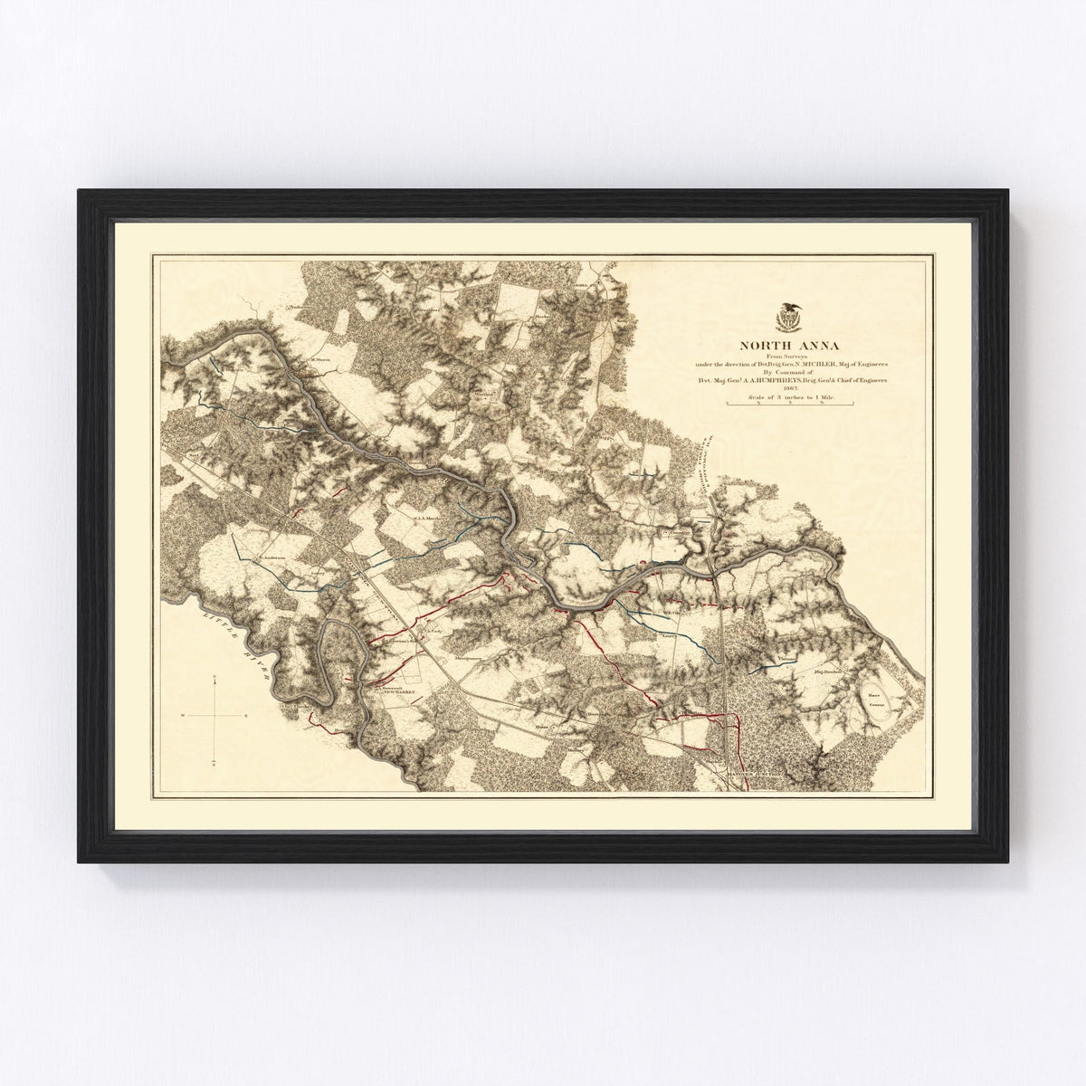Virginia Vintage Map 1869