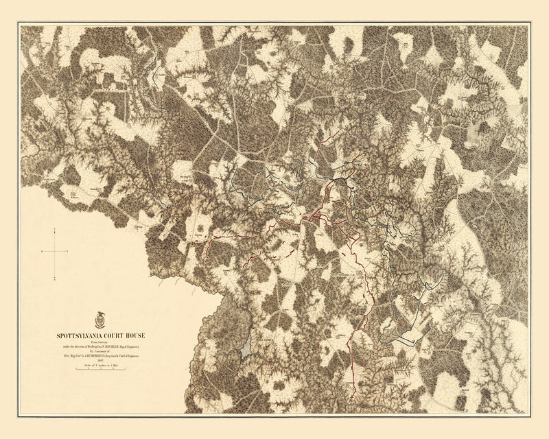 Size comparison using Vintage Map of the Battle of Spottsylvania Court House, 1869