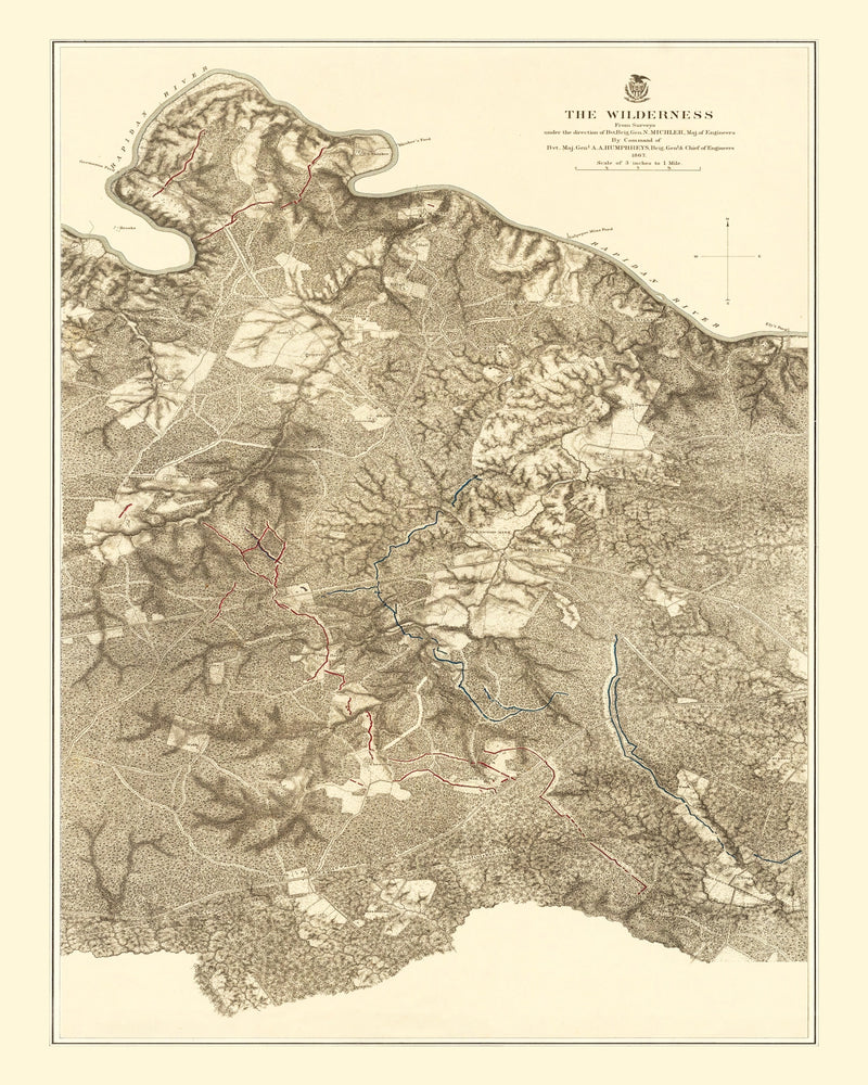 Size comparison using Vintage Wilderness Map of Virginia 1869