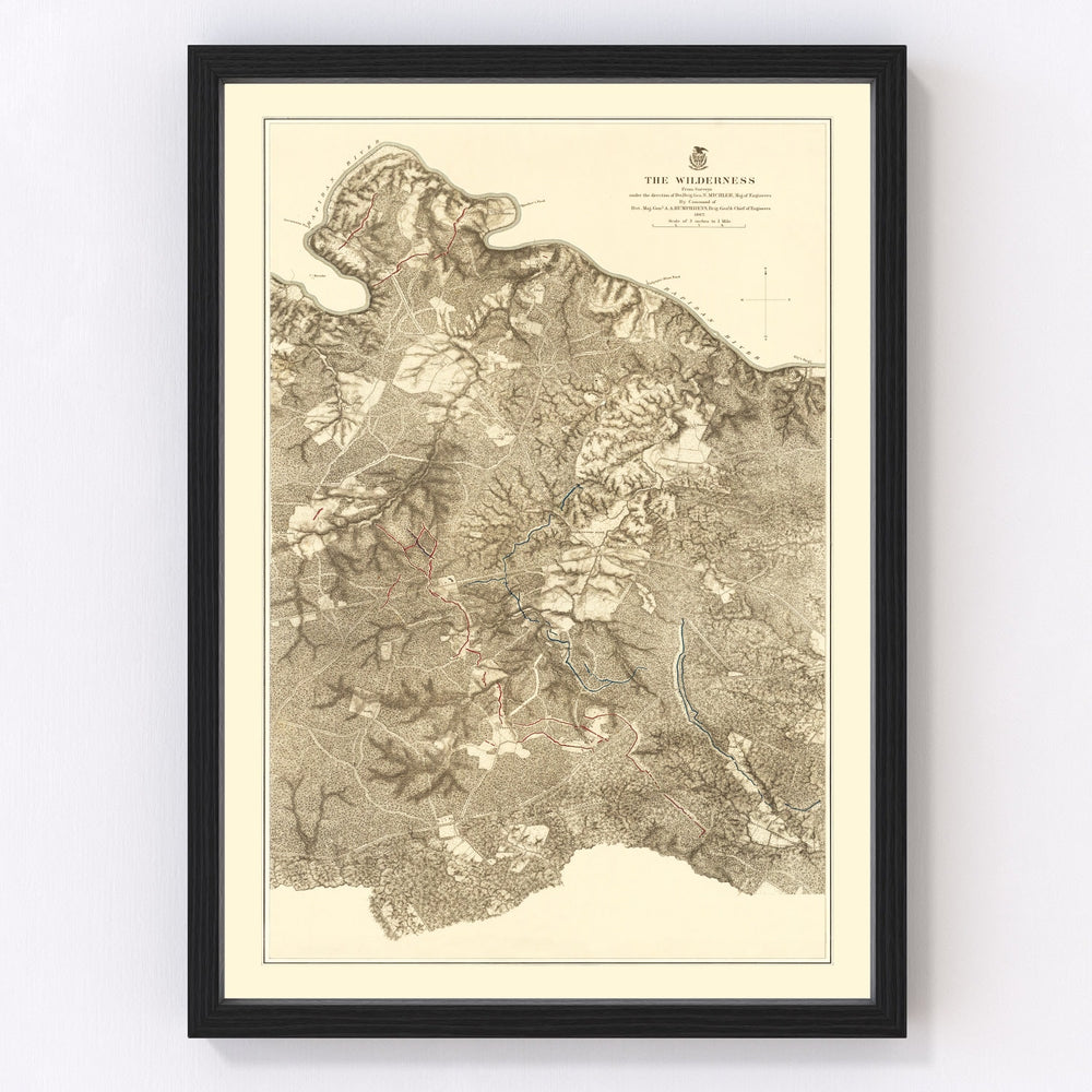 Virginia Wilderness Vintage Map 1869
