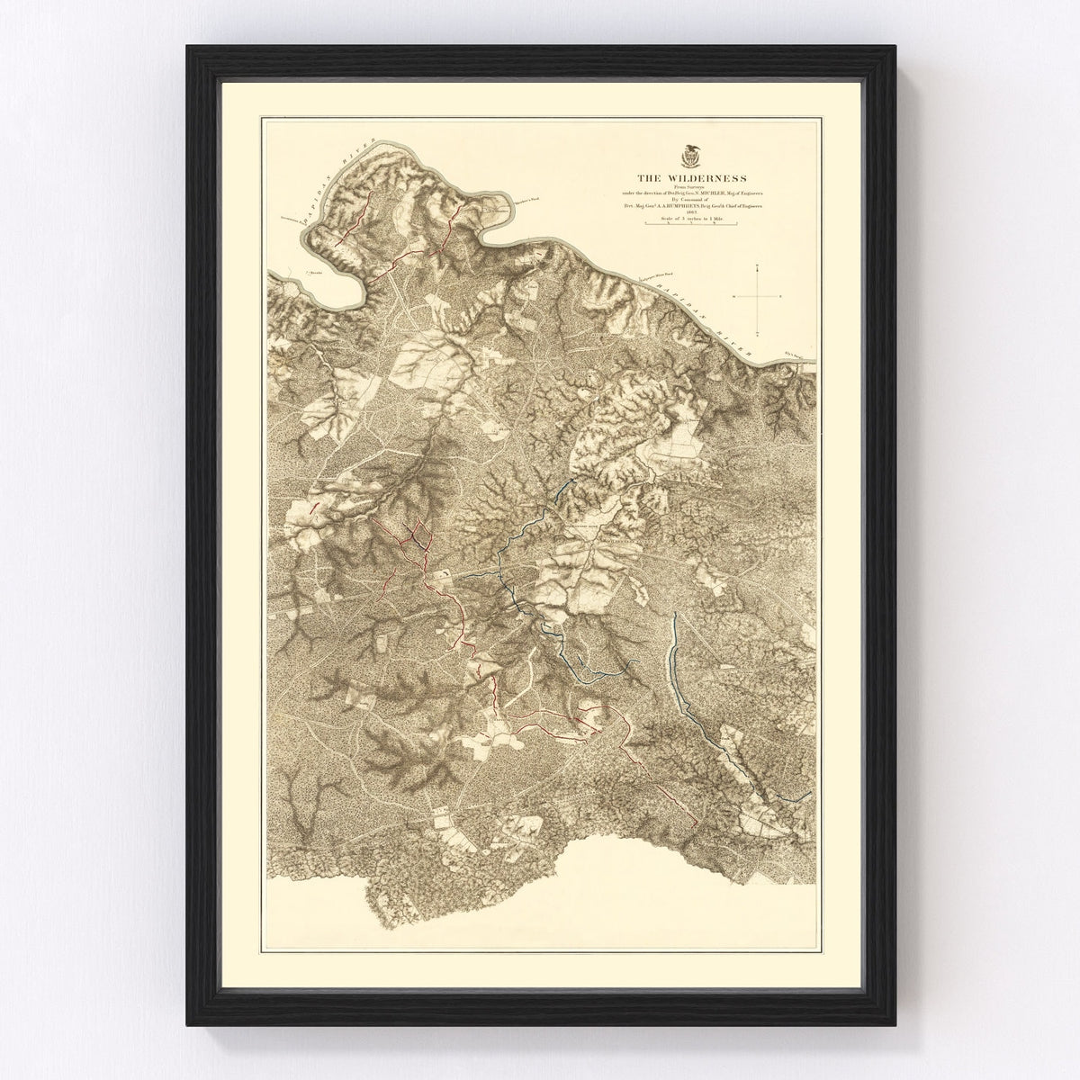 Virginia Wilderness Vintage Map 1869