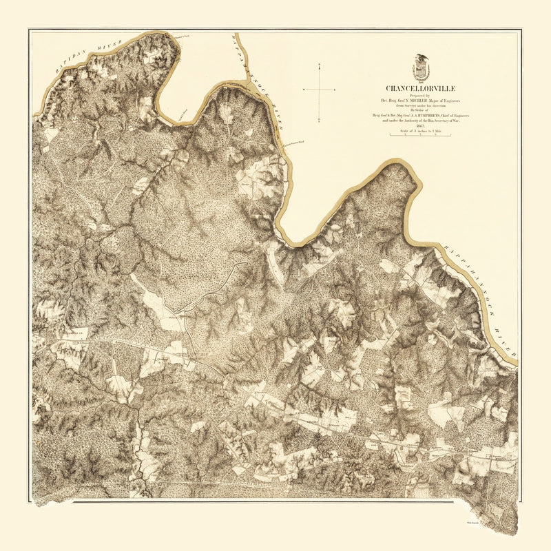 Size comparison using Vintage Map of the Battle of Chancellorville, 1869