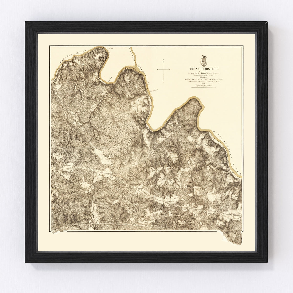 Virginia Vintage Map 1869
