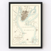 Charleston Vintage Map 1857