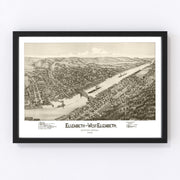 Elizabeth Vintage Map 1897