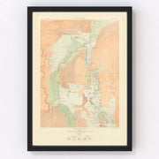 Upper Geyser Basin Vintage Map 1904