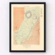 Excelsior Geyser Basin Vintage Map 1904