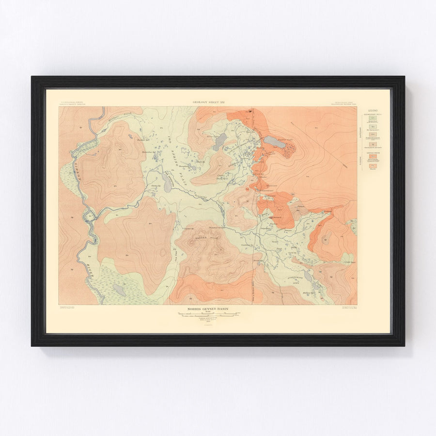 Norris Geyser Basin Vintage Map 1904